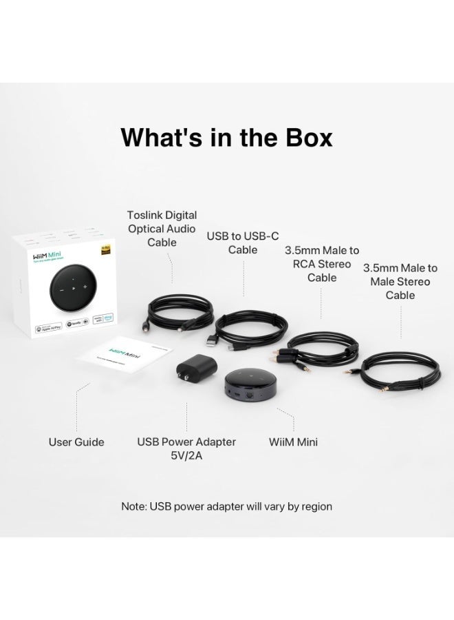 WiiM Mini AirPlay2 Wireless Audio Streamer, Multiroom Stereo, Preamplifier, Works with Alexa and Siri Voice Assistants, Stream Hi-Res Audio from Spotify, Amazon Music and More - Image 5